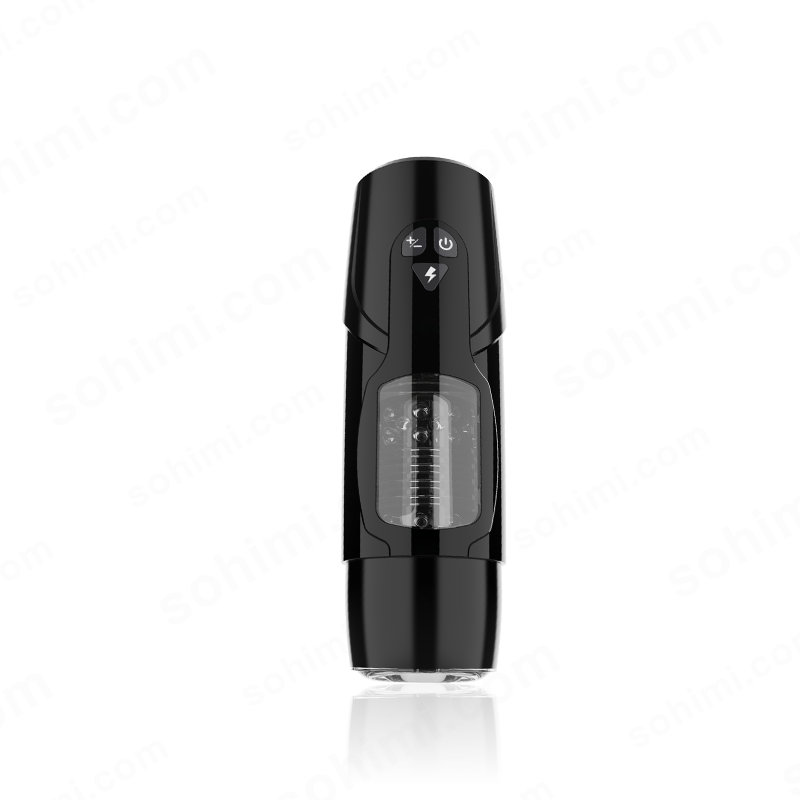 Black electronic device on a white background