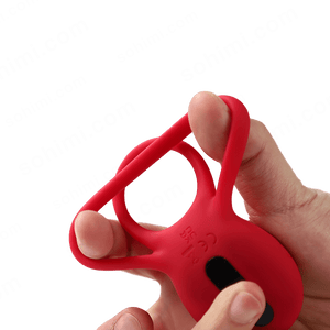 2 in 1 Tongue Clicking Stimulation Vibrating Egg and Double Cock Ring - Sohimi