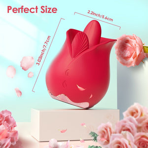 2 in 1 Vibrating and Licking Rose Clit Vibrator - Sohimi
