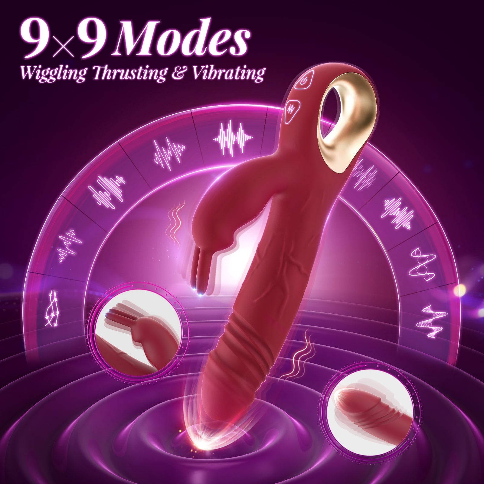 3 in 1 Wiggle and Vibrating Clitoris Stimulation G-Spot Rabbit Vibrato photo
