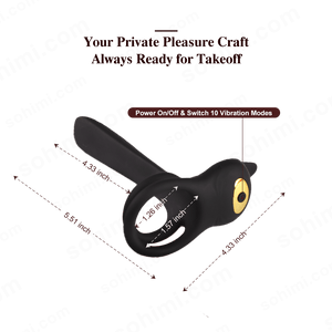 3 in 1 Multifunctional Penis Cock Ring with 10 Vibrating Modes - Sohimi