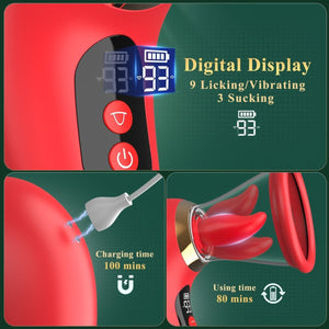 3 in 1 Tongue Sucking and Licking Clitoris Vibrator with App Control - Sohimi