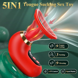 3 in 1 Tongue Sucking and Licking Clitoris Vibrator with App Control - Sohimi