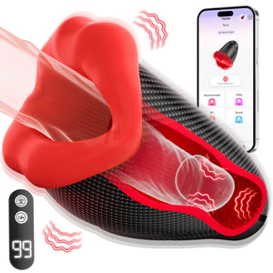 4 in 1 App Control Big Month Tapping and Vibrating Trainer and Masturbator - Sohimi