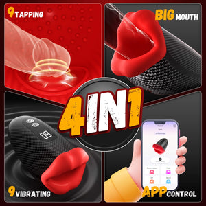 4 in 1 App Control Big Month Tapping and Vibrating Trainer and Masturbator - Sohimi