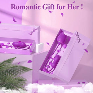 Air Pulse Tapping Clit Rose Vibrator with Thrusting Dildo - Sohimi