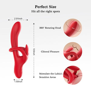 Size guide for red app controlled G-spot and clitoral vibrator