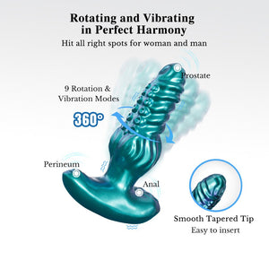 Teal toy with labeled features on a white background