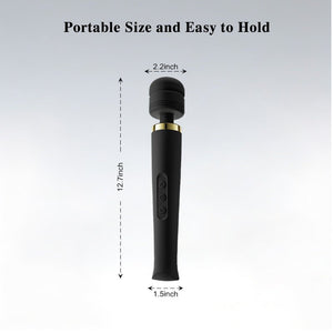 Portable size guide for black app control wand massager