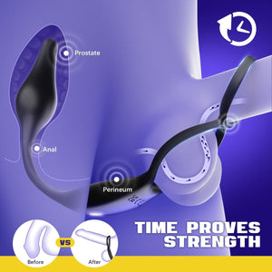 ARCHIE 3 in 1 Prostate Massager Butt Plug with Double Ring - Sohimi