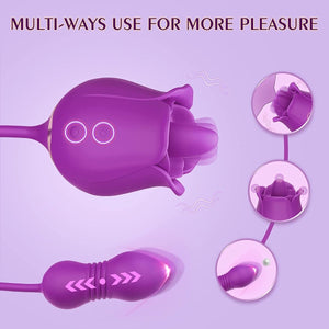 CARMEN | Sohimi 3 in 1 Tongue Licking Rose Toy Vibrator - Sohimi