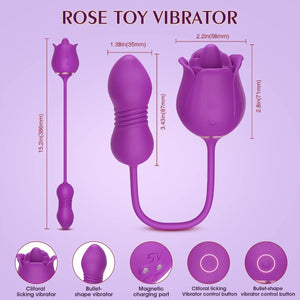 CARMEN | Sohimi 3 in 1 Tongue Licking Rose Toy Vibrator - Sohimi