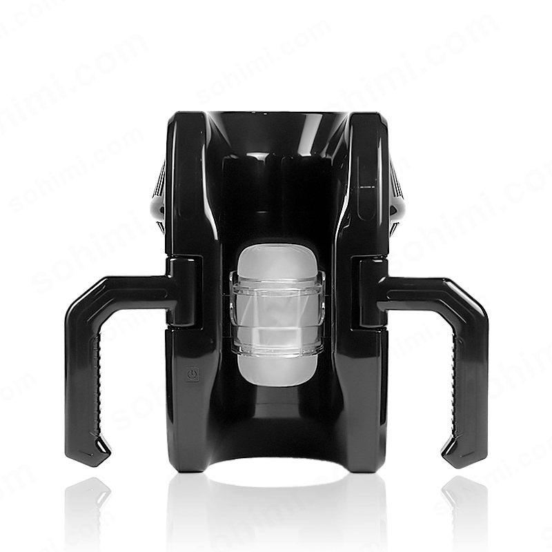 Black male masturbation cup on a transparent background with 'sohimi.com' branding.