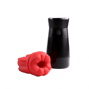Black handheld device with red attachments on a transparent background with 'sohimi.com' branding.