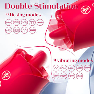 Female Tongue Licking and vibratiing Rose Clitorial Stimulator - Sohimi