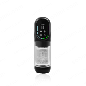 Black electronic device with digital display on a green background with 'sohimi.com' text.