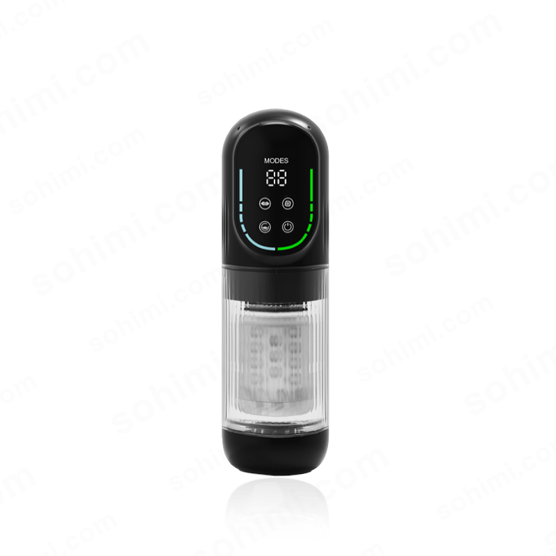 Black electronic device with digital display on a green background with 'sohimi.com' text.