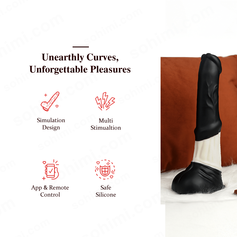 HORSE 4 in 1 Lifelike App Control Thrusting and Vibrating Huge Dildo - Sohimi