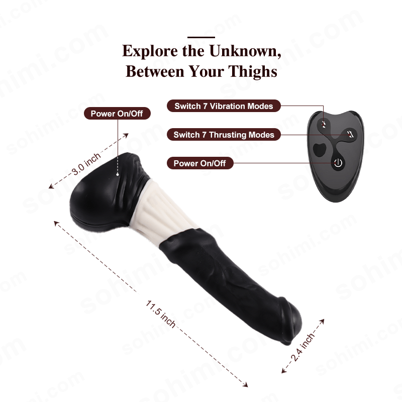 HORSE 4 in 1 Lifelike App Control Thrusting and Vibrating Huge Dildo - Sohimi