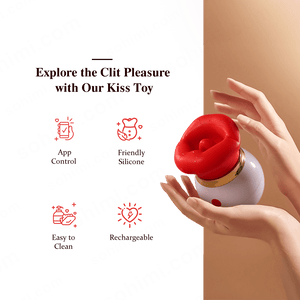 KISS|Rose Tongue Licking & Suction Clitoral Stimulator Sex Toys - Sohimi