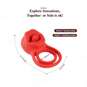LINNA| Tongue Licking and Vibration Cock Ring for Couple - Sohimi