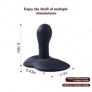 LUBIN| Rotating and Vibrating Prostate Massager Anal Dildo Butt Plug - Sohimi