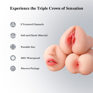 Pocket pussy showing 3D textured channels and surface detail