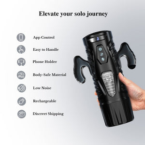 Pocket pussy showing suction cup base and rotating head