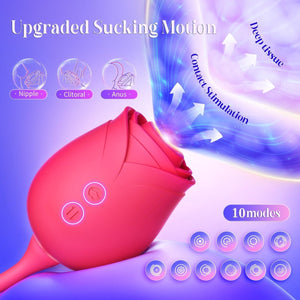 MOOLIGIRL| Upgraded Rose Female Flapping and Sucking Vibration dildo Toy - Sohimi