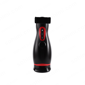 Black and red Male Masturbator on a green background with 'sohimi.com' branding.