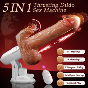Realistic Thrusting and Vibraing and Licking Sex Dildo with Smart Heating - Sohimi