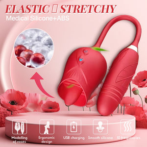 Rose Tongue Licking and Thrusting Female Clit and G - spot stimulator - Sohimi