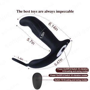 SBD|Thrusting & Vibrating Anal Vibrator Butt Plug with Cock Ring - Sohimi