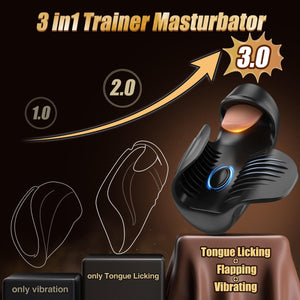 TROI 2 in 1 Tongue Licking and Tapping Penis Trainer Masturbation Toy - Sohimi