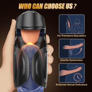 TROI 2 in 1 Tongue Licking and Tapping Penis Trainer Masturbation Toy - Sohimi