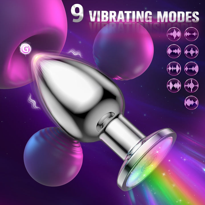 Anal Vibrator Sex Toy Butt Plug with Flashing Light Base