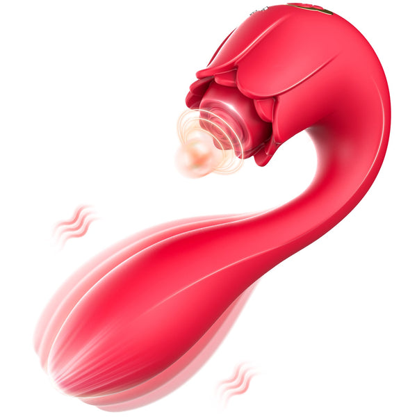 Sohimi 2 in 1 Pulsing and Vibrating Rose Vibrator Toy