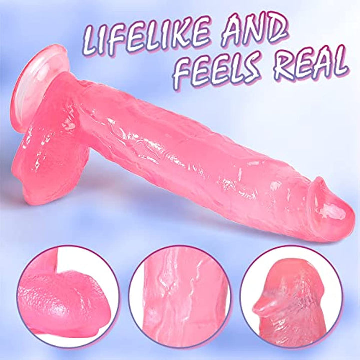 11.8in Realistic Huge Thick Pink Transparent Dildo - Sohimi