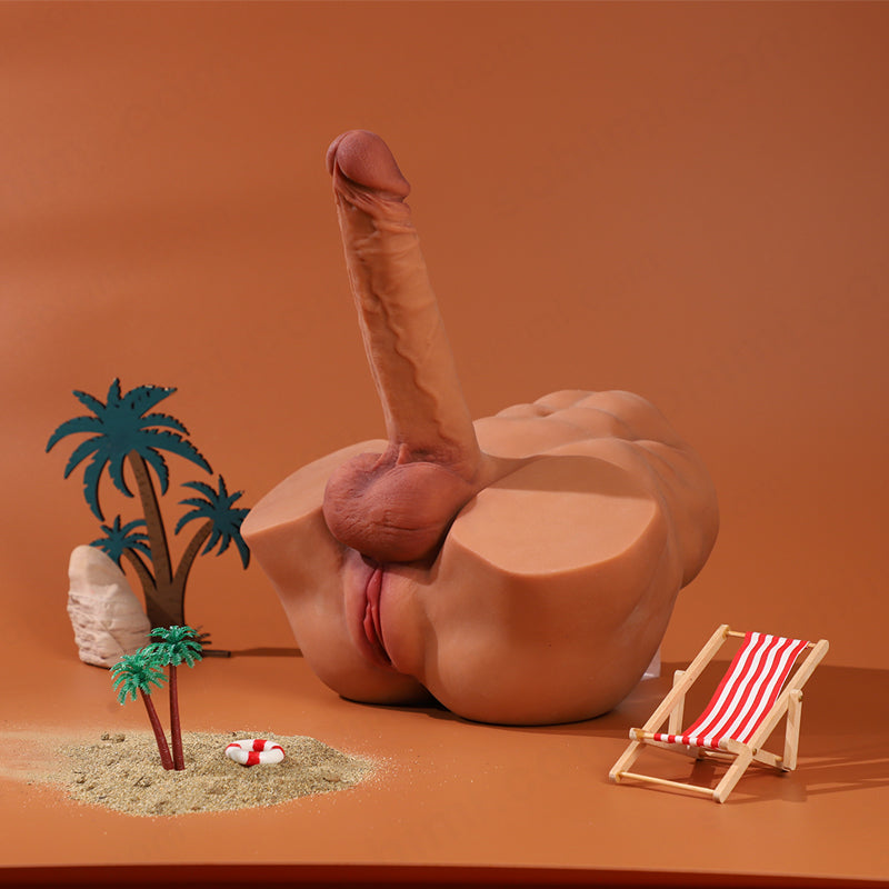 Realistic Torso Male Sex Doll Masturbator with Dildo