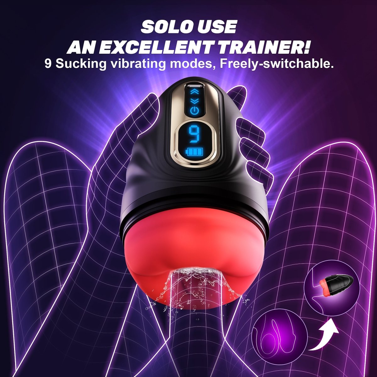 2 in 1 Mouth Vibrator and Men Penis Trainer with App Control - Sohimi