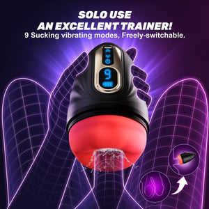 2 in 1 Mouth Vibrator and Men Penis Trainer with App Control - Sohimi