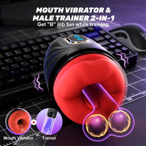 2 in 1 Mouth Vibrator and Men Penis Trainer with App Control - Sohimi