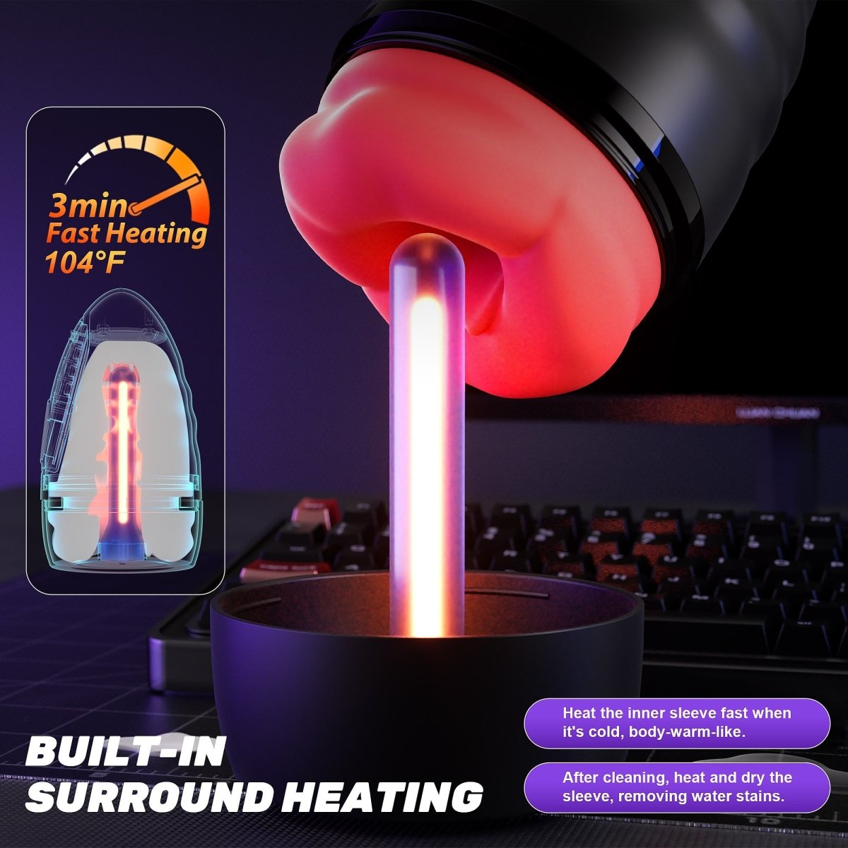 2 in 1 Mouth Vibrator and Men Penis Trainer with App Control - Sohimi