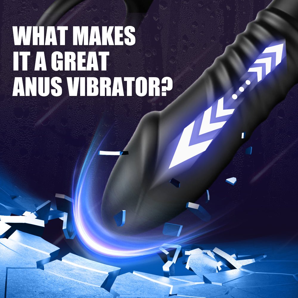 2 in 1 Silicone Thrusting and Vibrating Anal Vibrator with Cock Ring - Sohimi