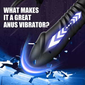 2 in 1 Silicone Thrusting and Vibrating Anal Vibrator with Cock Ring - Sohimi