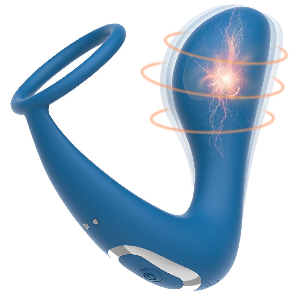 2 in 1 Silicone Vibration Anal Vibrator with Cock Ring - Sohimi