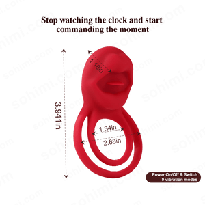 2 in 1 Tongue Clicking Stimulation Vibrating Egg and Double Cock Ring - Sohimi