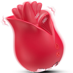 2 in 1 Vibrating and Licking Rose Clit Vibrator - Sohimi