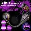 3 in 1 Penis Cock Ring with Multi Stimulations Butt Plug