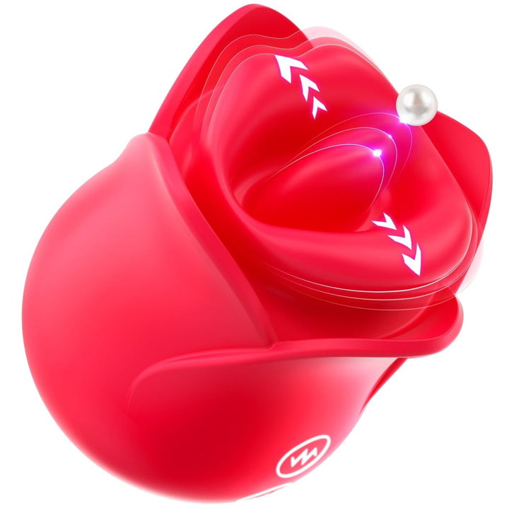 3 in 1 Lip Kissing and Tongue Tapping Rose Vibrator for Female - Sohimi